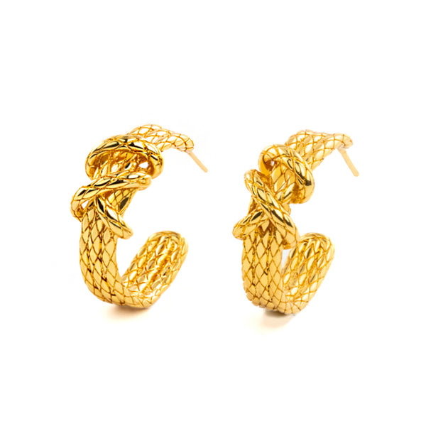 Knotted Serpent Hoop Earrings