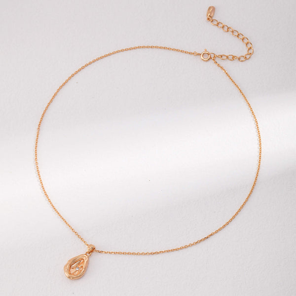 18K Gold-plated Molten Zircon Sterling Silver Pendant Necklace