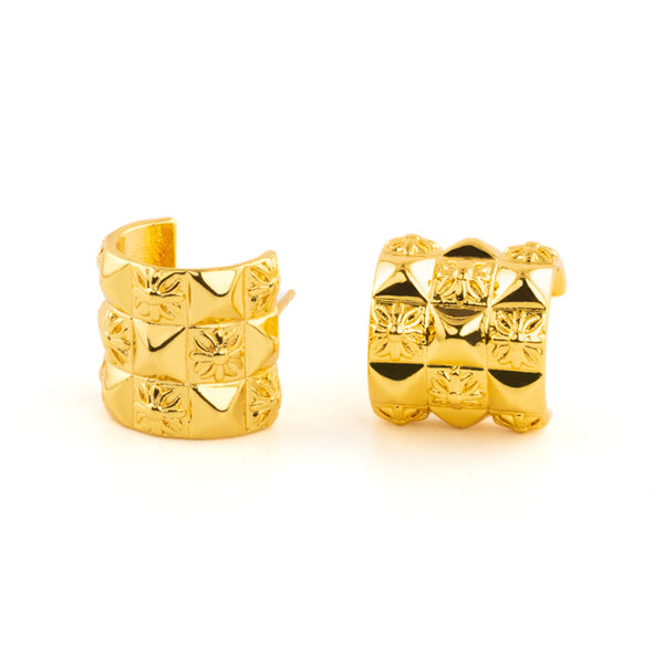 Daisy Print Hoop Earrings