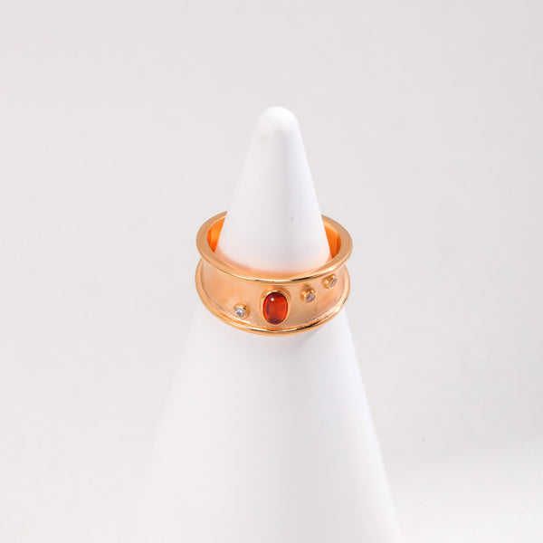 Celestial Ember Sterling Silver Open Ring