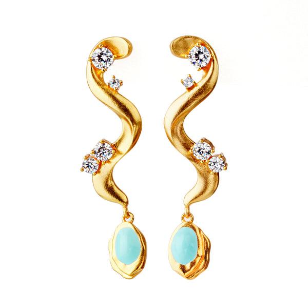 Maldives Paradise 18K Gold Plated Stud Earrings