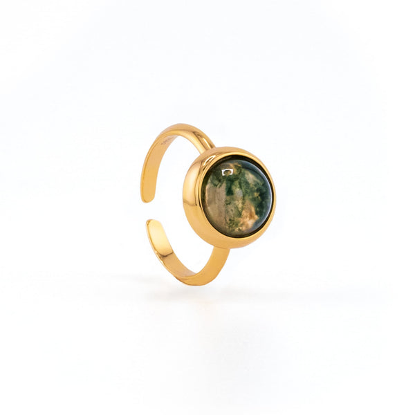 Moss Agate Sterling Silver Ring