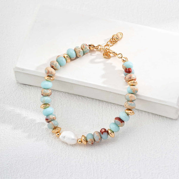 Ocean Breeze Beaded Sterling Silver Bracelet