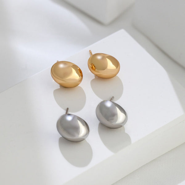 Pebble Stud Sterling Silver Stud Earrings
